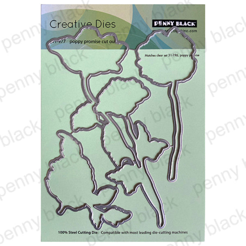 Penny Black Poppy Promise Clear Stamp and Die Set image 2