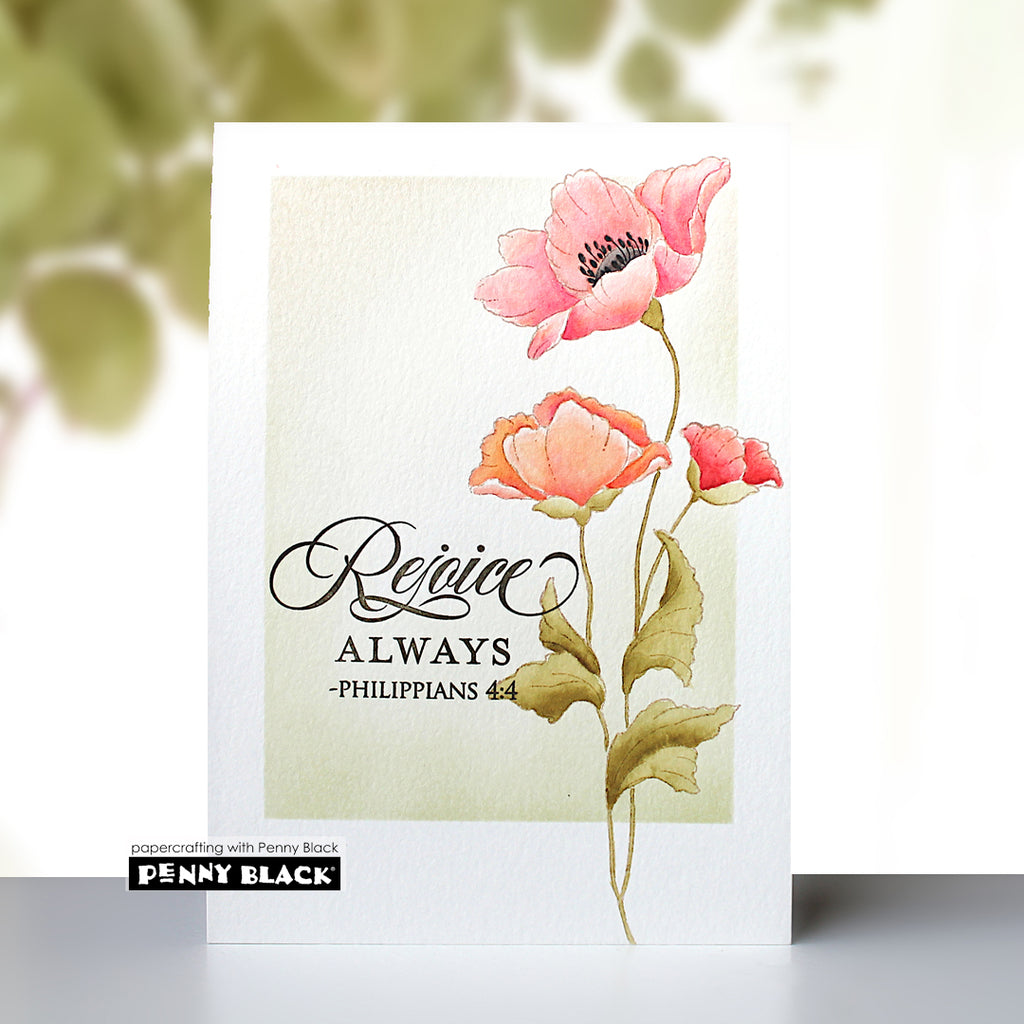 Penny Black Poppy Promise Clear Stamps 31-196 rejoice