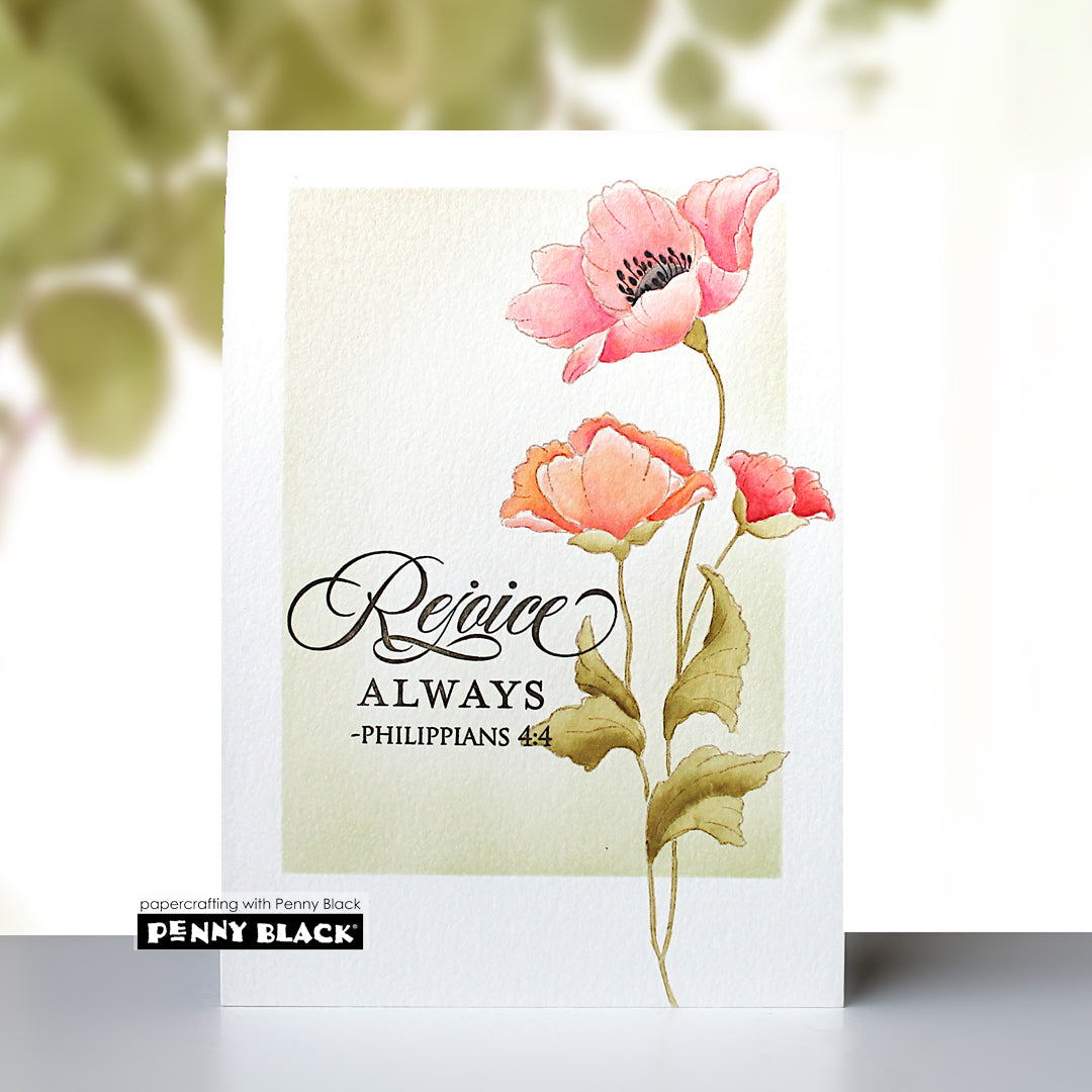 Penny Black Poppy Promise Clear Stamps 31-196 rejoice