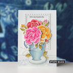 Penny Black Positivi-Tea Clear Stamp and Die Set flowers