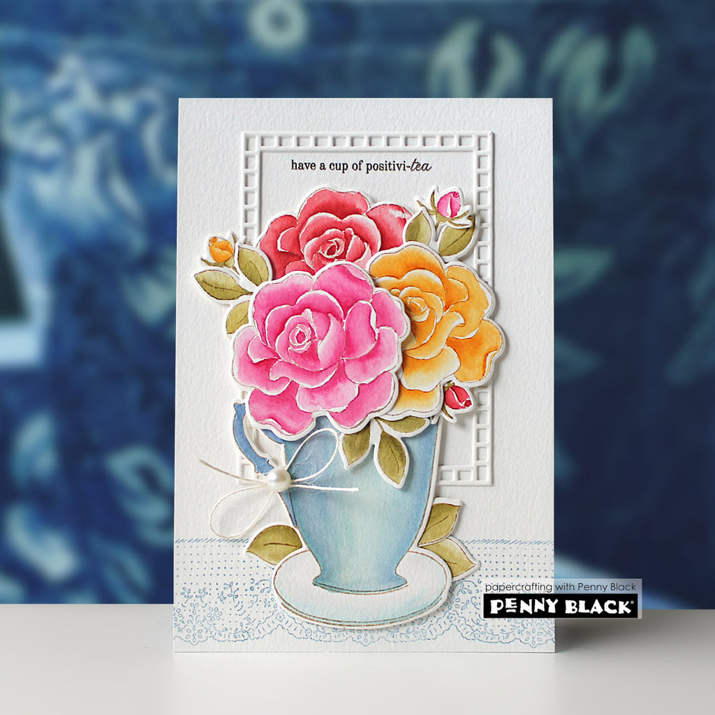Penny Black Positivi-Tea Cut Out Die 51-876 roses