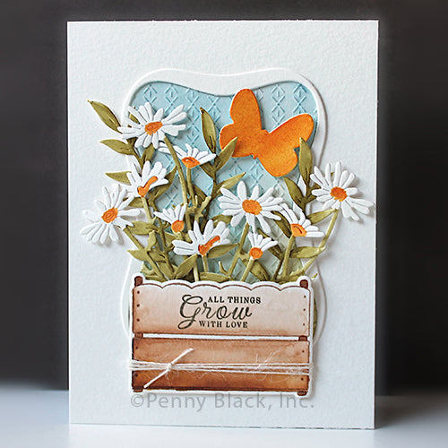 Penny Black Pretty Planter Clear Stamps 31-104 butterfly
