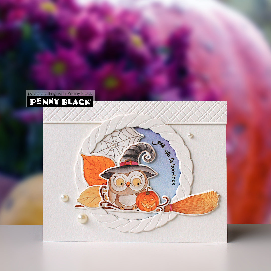 Penny Black Pumpkin Pals Clear Stamp and Die Set owl