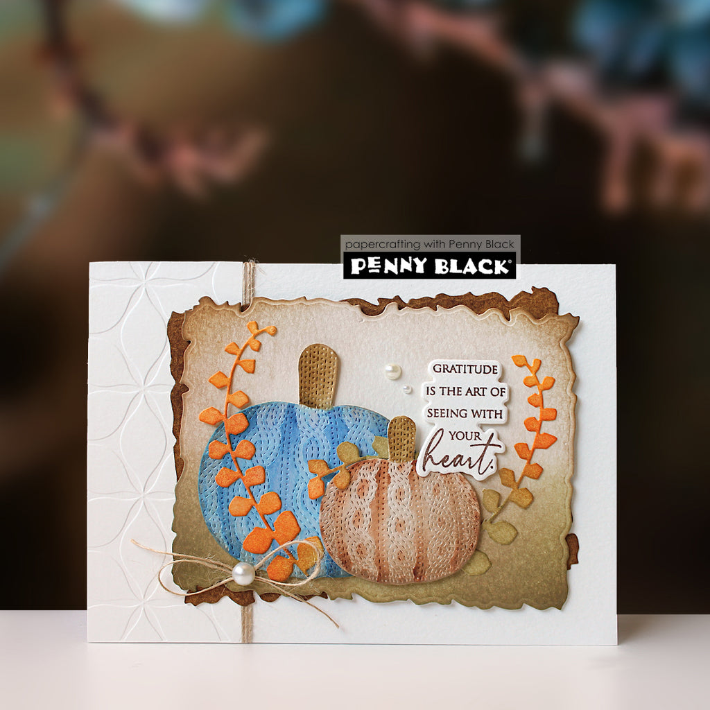 Penny Black Pumpkin Stitch Creative Metal Dies 52-064 blue pumpkin card