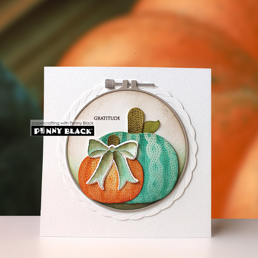Penny Black Pumpkin Stitch Creative Metal Dies 52-064 cross stitch pumpkin card