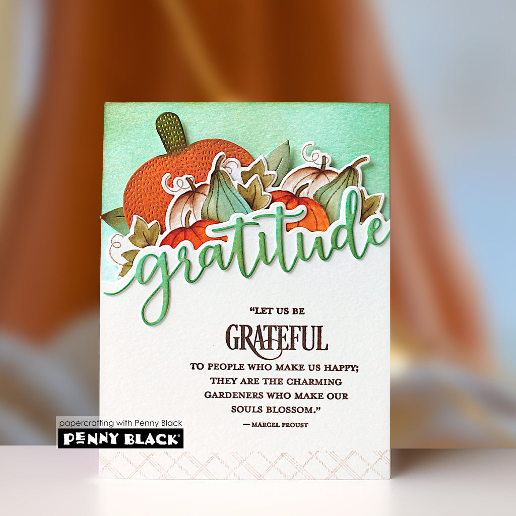 Penny Black Pumpkin Stitch Creative Metal Dies 52-064 gratitude card