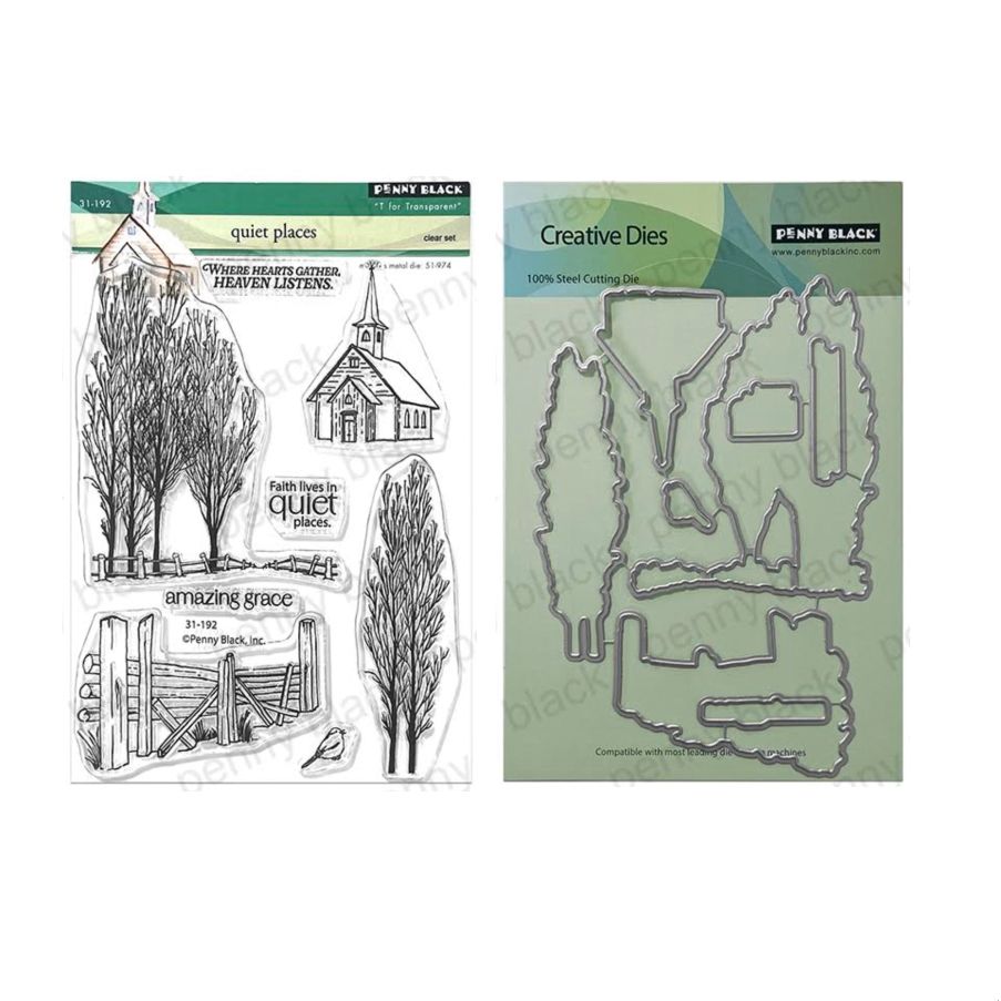 Penny Black Quiet Places Clear Stamp and Die Set