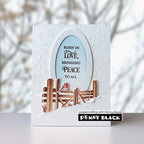 Penny Black Quiet Places Clear Stamp and Die Set born in love card