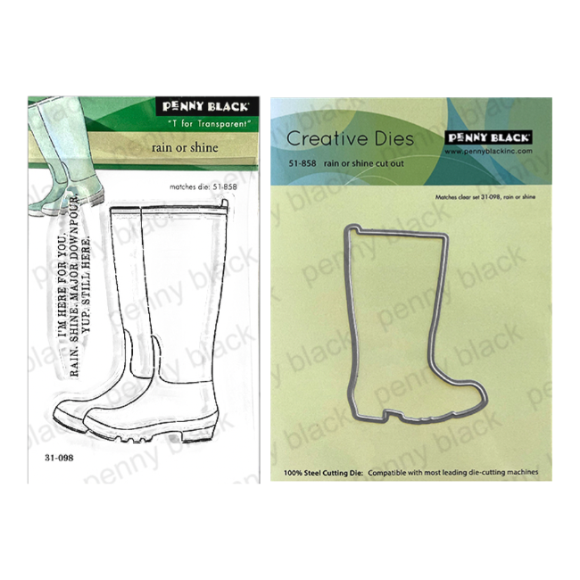 Penny Black Rain Or Shine Clear Stamp and Die Set