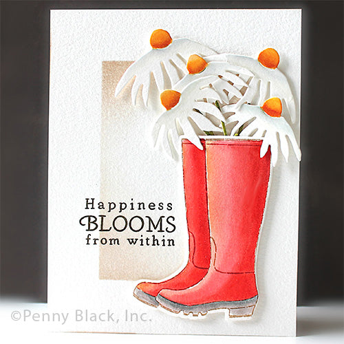 Penny Black Rain Or Shine Clear Stamp and Die Set daisies