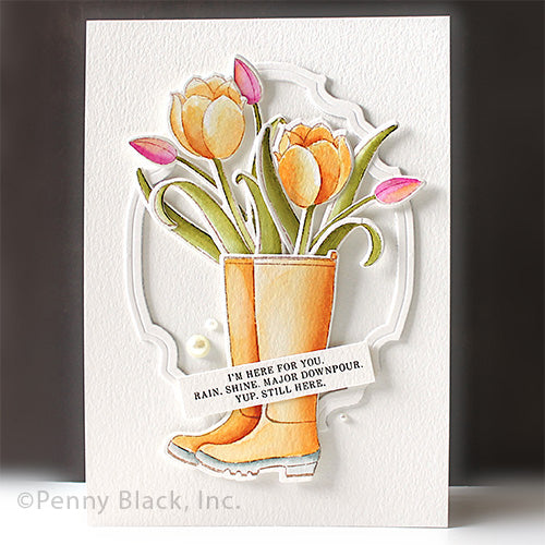 Penny Black Rain Or Shine Clear Stamp and Die Set here for you