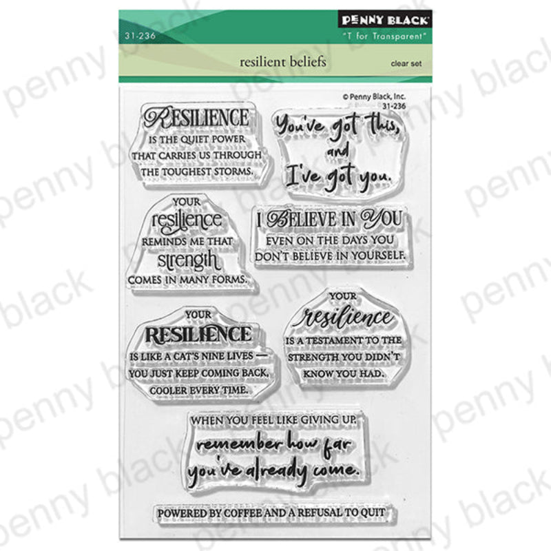 Penny Black Resilient Beliefs Clear Stamp and Die Set image 1