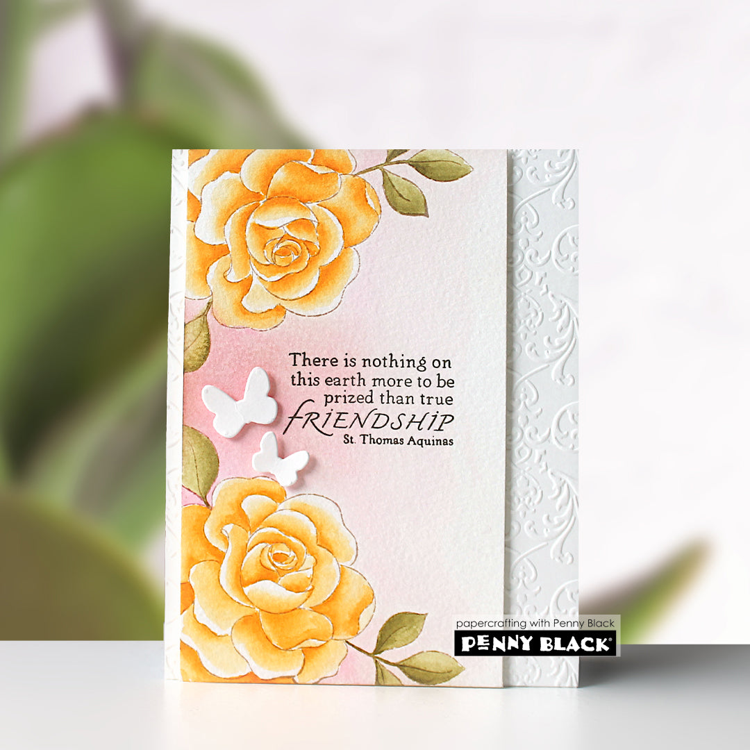 Penny Black Roses Clear Stamp and Die Set friendship