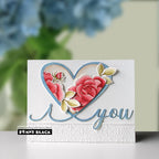 Penny Black Roses Clear Stamp and Die Set heart