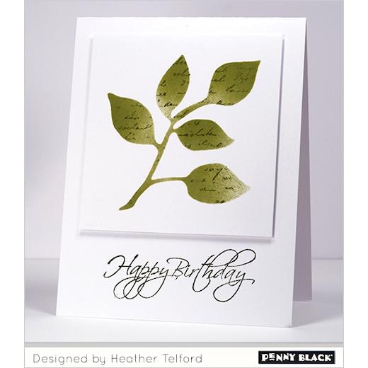 Penny Black Rubber Stamp FLOURISH BIRTHDAY 4071F happy birthday
