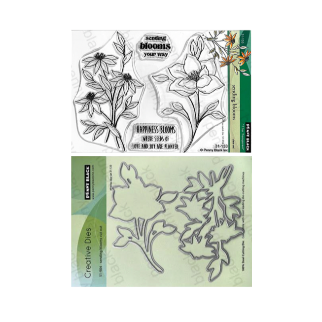 Penny Black Sending Blooms Clear Stamp and Die Set