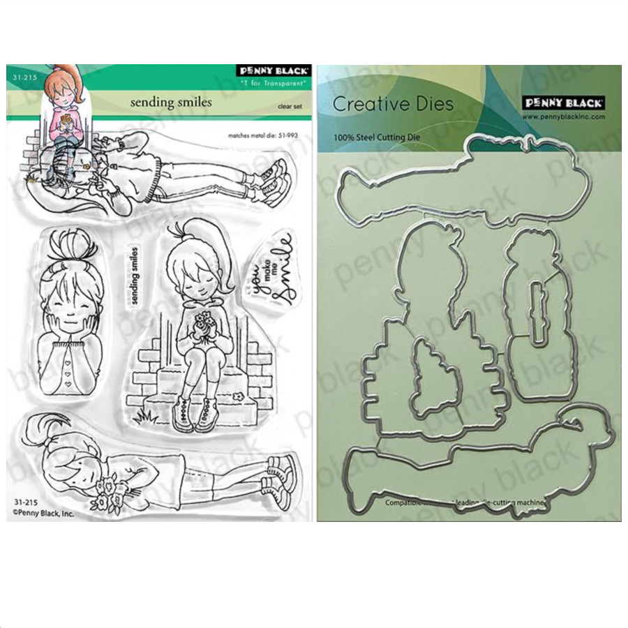 Penny Black Sending Smiles Clear Stamp and Die Set