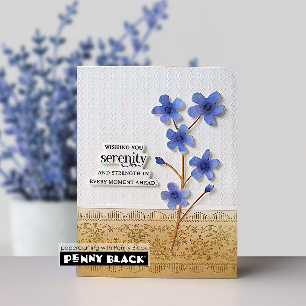 Penny Black Serene Beliefs Clear Stamps 31-240 blue flowers