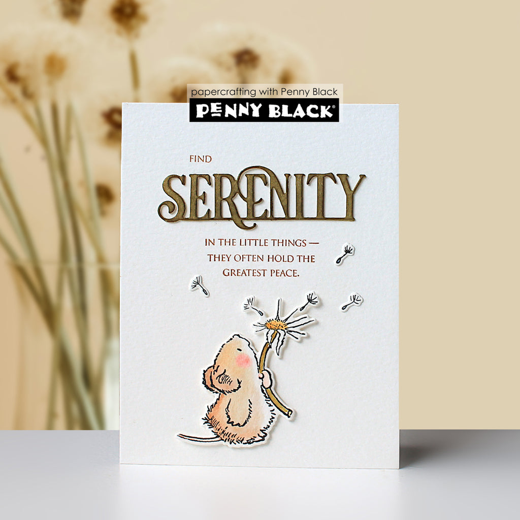 Penny Black Serene Clear Stamp and Die Set dandelion wish