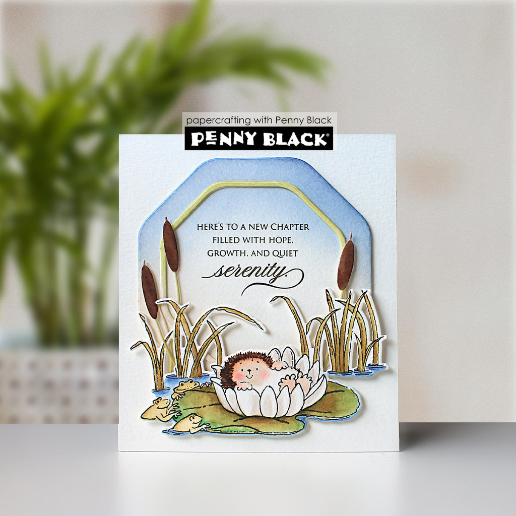 Penny Black Serene Clear Stamp and Die Set lily pad