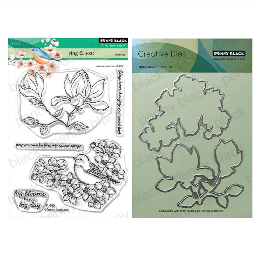 Penny Black Sing and Soar Clear Stamp and Die Set