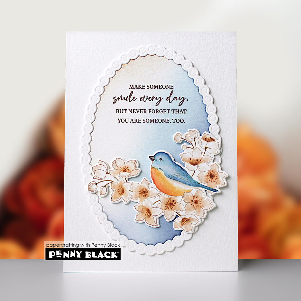 Penny Black Sing and Soar Clear Stamp and Die Set blue bird