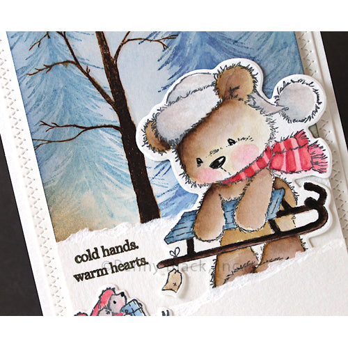 Penny Black Sledding Sweetness Clear Stamps 31-077 pom  pom