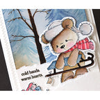 Penny Black Sledding Sweetness Clear Stamps 31-077 pom  pom