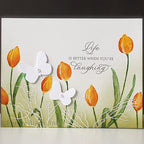 Penny Black Slender Tulips Cling Stamps 40-955 butterflies