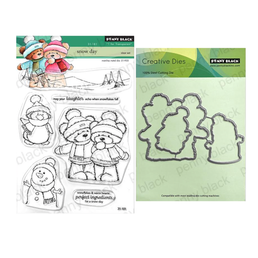 Penny Black Snow Day Clear Stamp and Cut Out Die Set