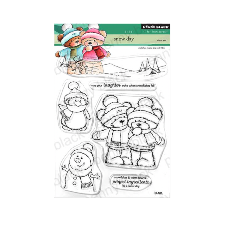 Penny Black Snow Day Clear Stamp and Cut Out Die Set image 1