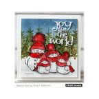 Penny Black Snow Family Mounted Rubber Stamp and Die Set joy to the world card