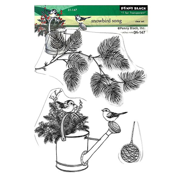 Penny Black Snowbird Song Clear Stamp and Die Set image 1