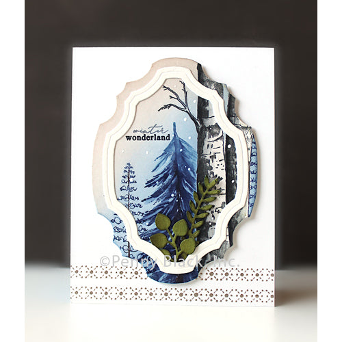 Penny Black Snowy Border Stick and Shine Sheets 15-022 frame