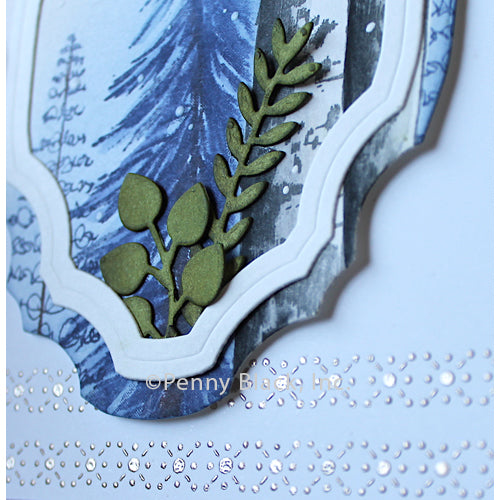 Penny Black Snowy Border Stick and Shine Sheets 15-022 sparkle