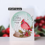 Penny Black Snowy Globe Dies 52-041 snowflakes cardinal card