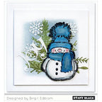 Penny Black Snowy Mounted Rubber Stamp and Frosty's Snow Die Set joy snowflake card