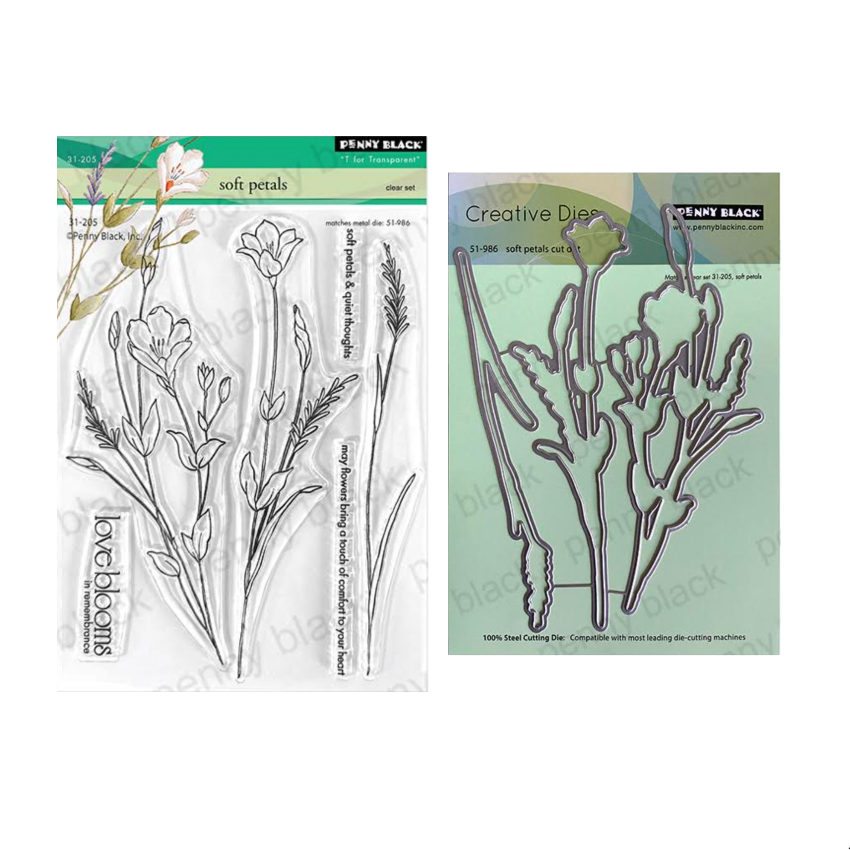 Penny Black Soft Petals Clear Stamp and Die Set