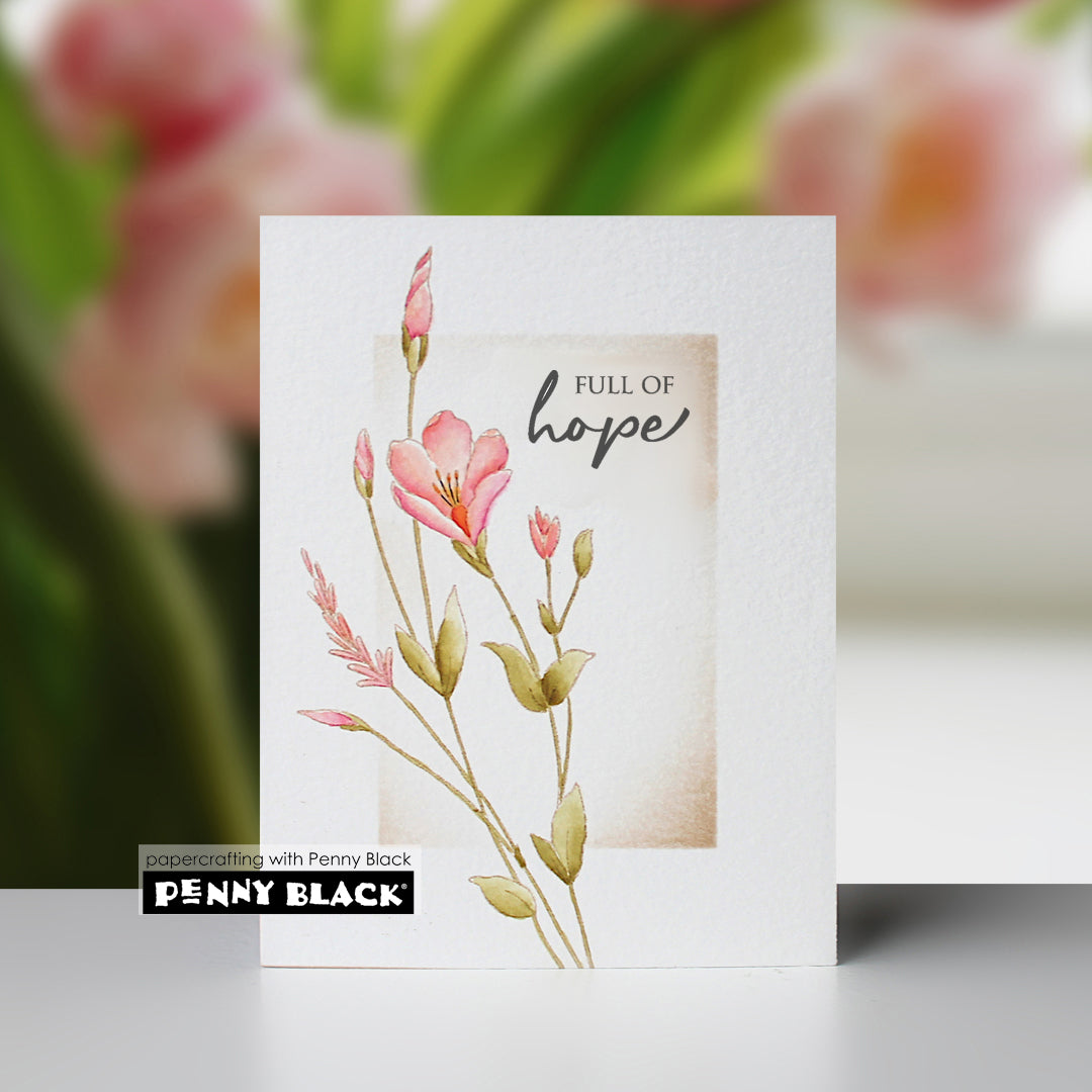 Penny Black Soft Petals Clear Stamps 31-205 pink flowers