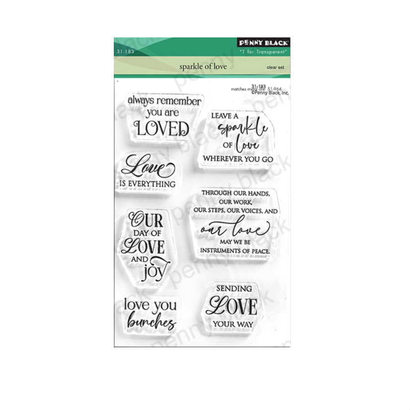 Penny Black Sparkle of Love Clear Stamp and Die Set image 1