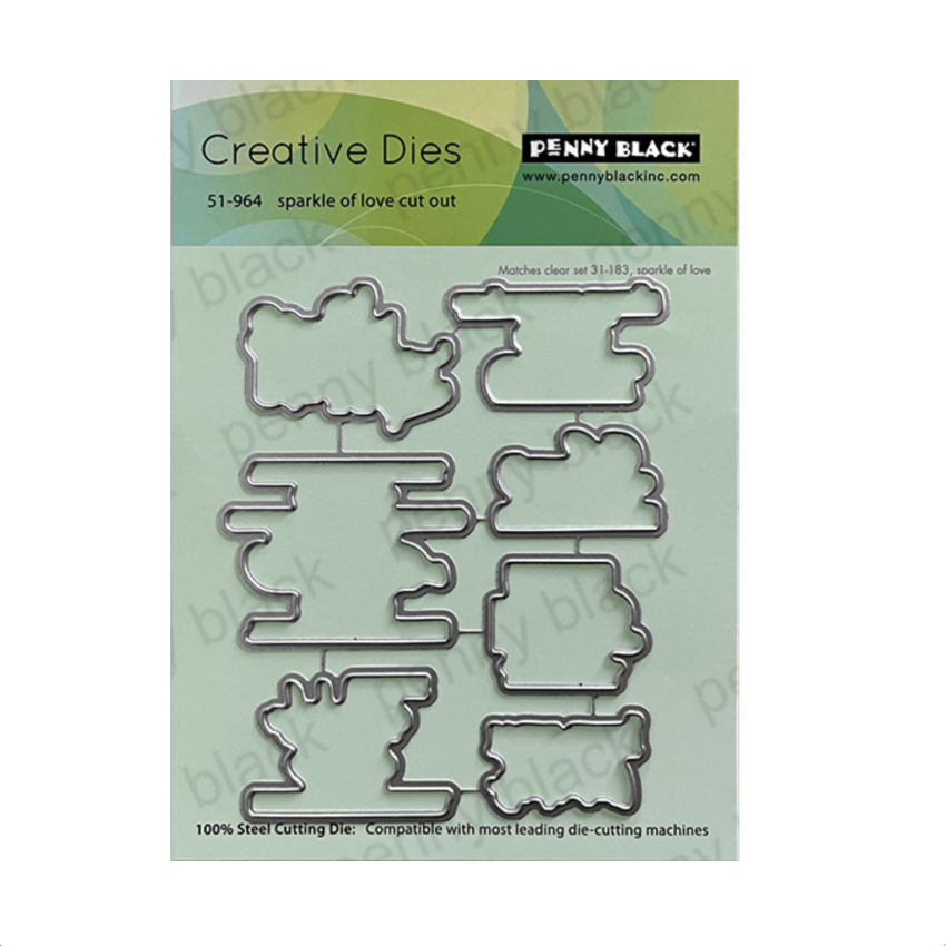 Penny Black Sparkle of Love Clear Stamp and Die Set image 2