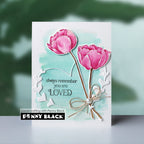 Penny Black Sparkle of Love Clear Stamp and Die Set loved