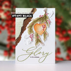 Penny Black Spirits Light and Bright Clear Stamp and Die Set heart ornament card