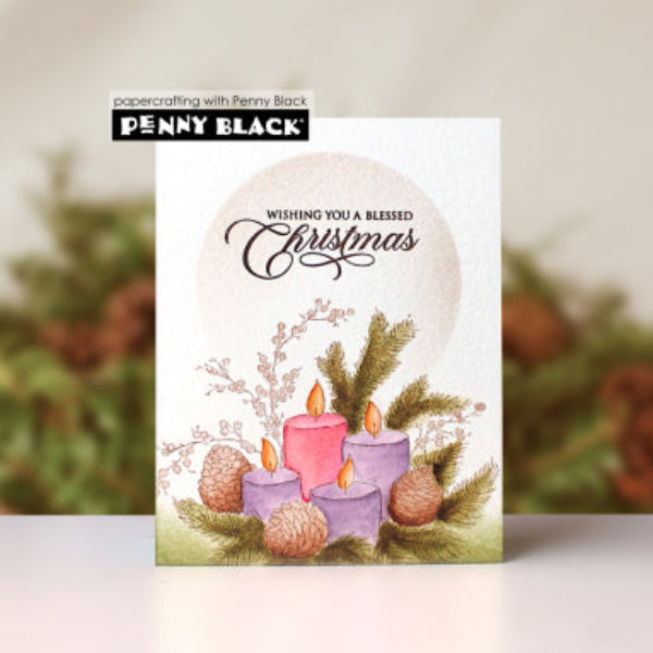 Penny Black Spirits Light and Bright Clear Stamps 31-254 blessed christmas card