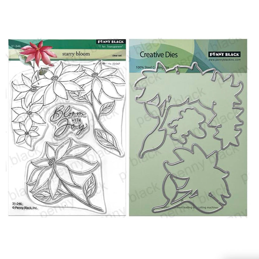 Penny Black Starry Bloom Clear Stamp and Die Set