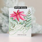 Penny Black Starry Bloom Clear Stamp and Die Set green glory card