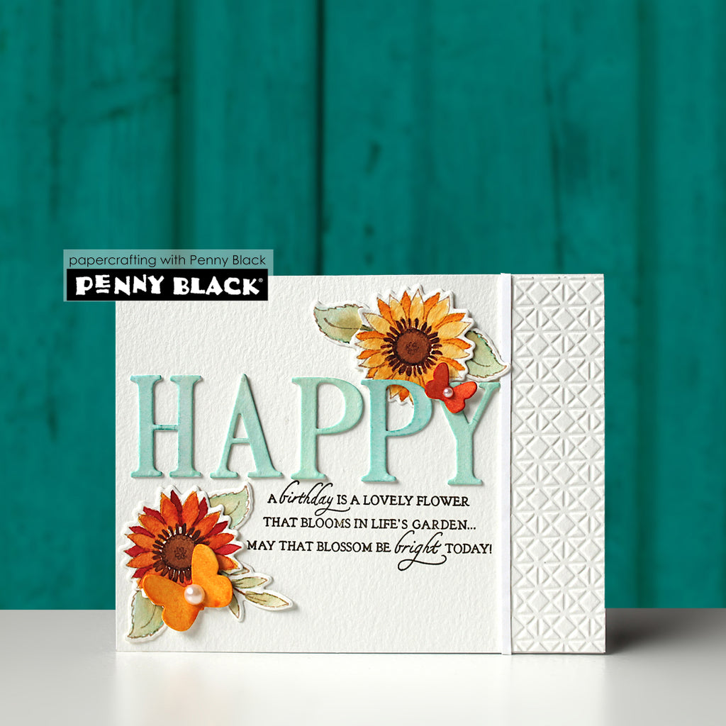 Penny Black Sunflowers Clear Stamp and Die Set birthday