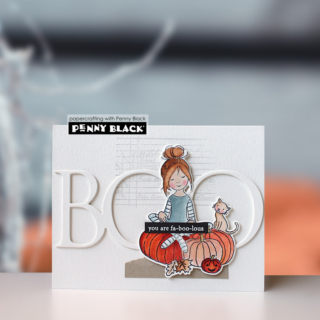 Penny Black Sweet Halloween Clear Stamp and Die Set boo card