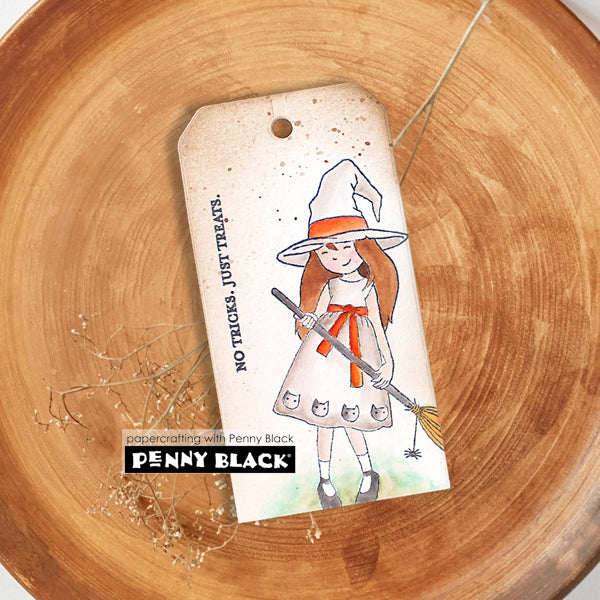 Penny Black Sweet Halloween Clear Stamps 31-262 no tricks tag