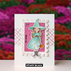 Penny Black Sweet Halloween Cut Out Dies 52-066 best witches postage stamp card